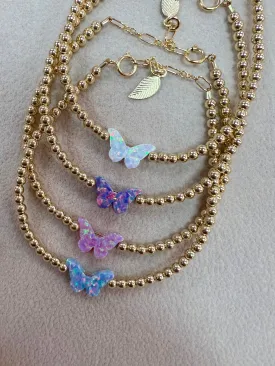 14k Gold Filled Butterfly Pendant Bracelet