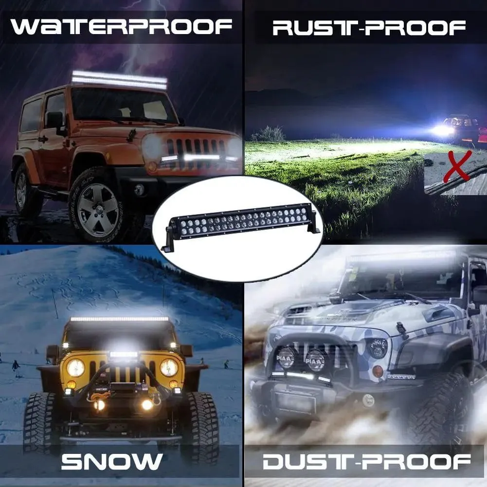 22 Inch 120W Double Row Black Spot Flood LED Light Bar