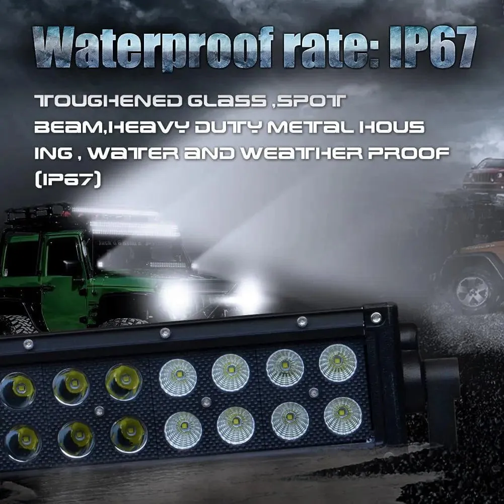 22 Inch 120W Double Row Black Spot Flood LED Light Bar