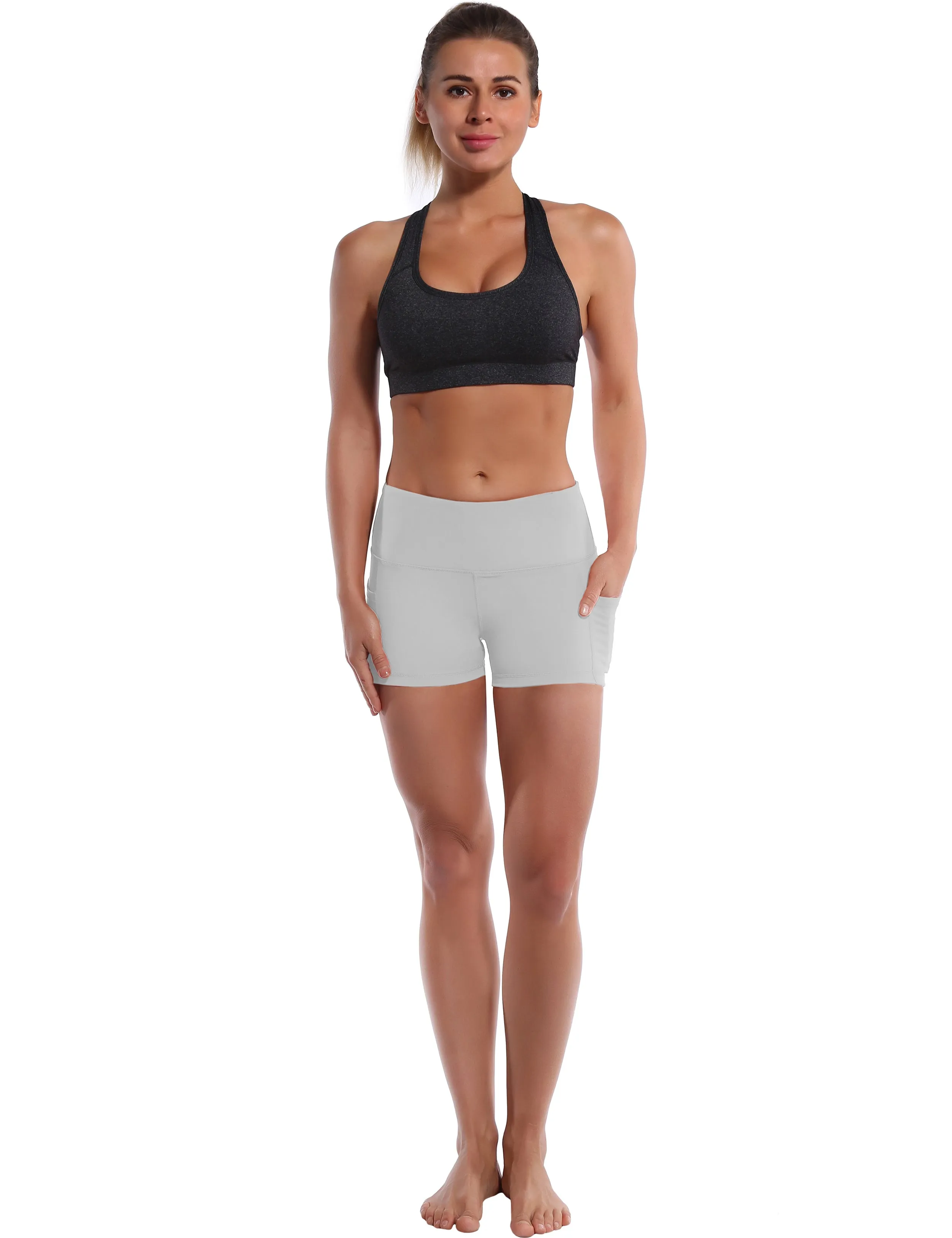 2.5" Side Pockets Jogging Shorts lightgray_Jogging
