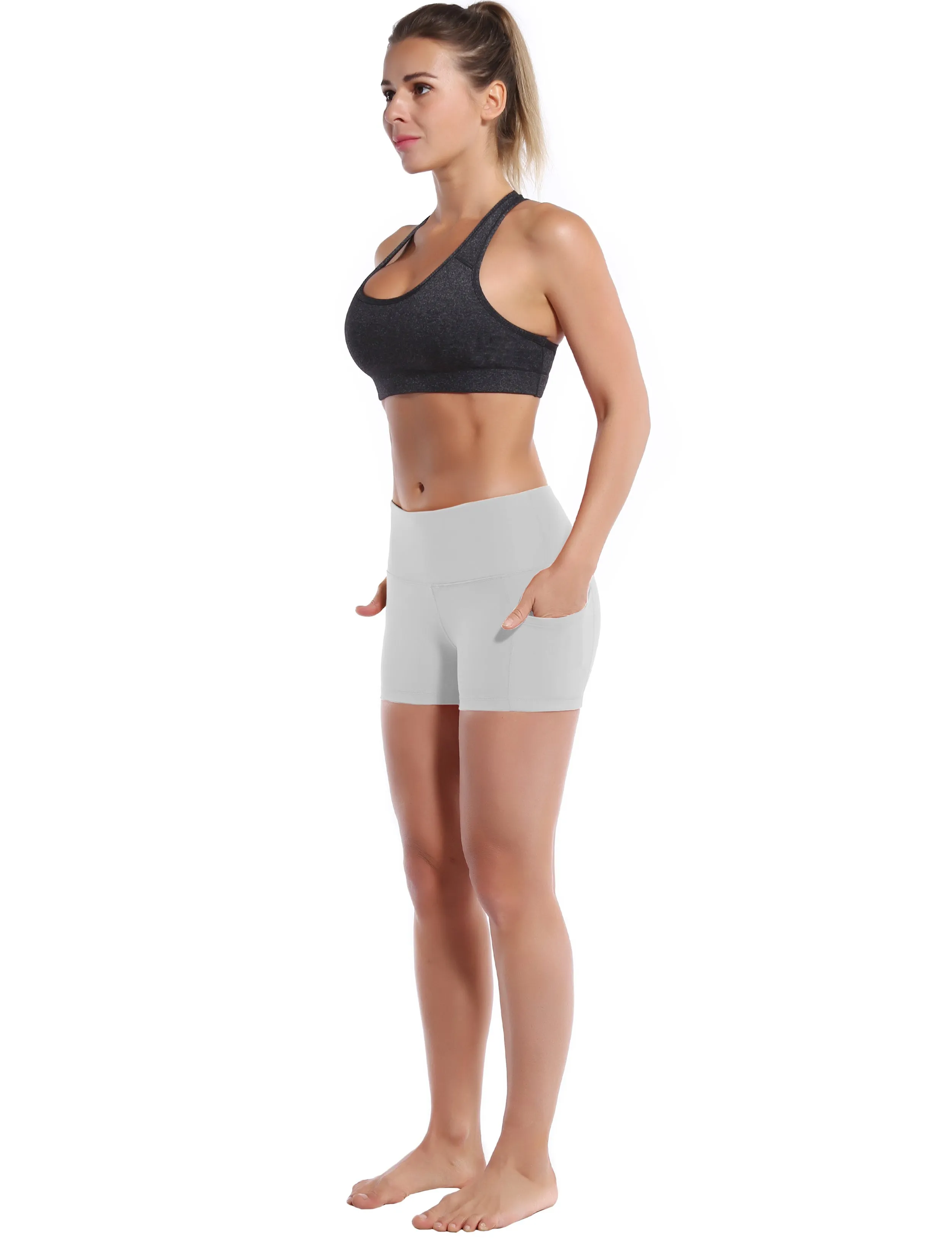 2.5" Side Pockets Jogging Shorts lightgray_Jogging