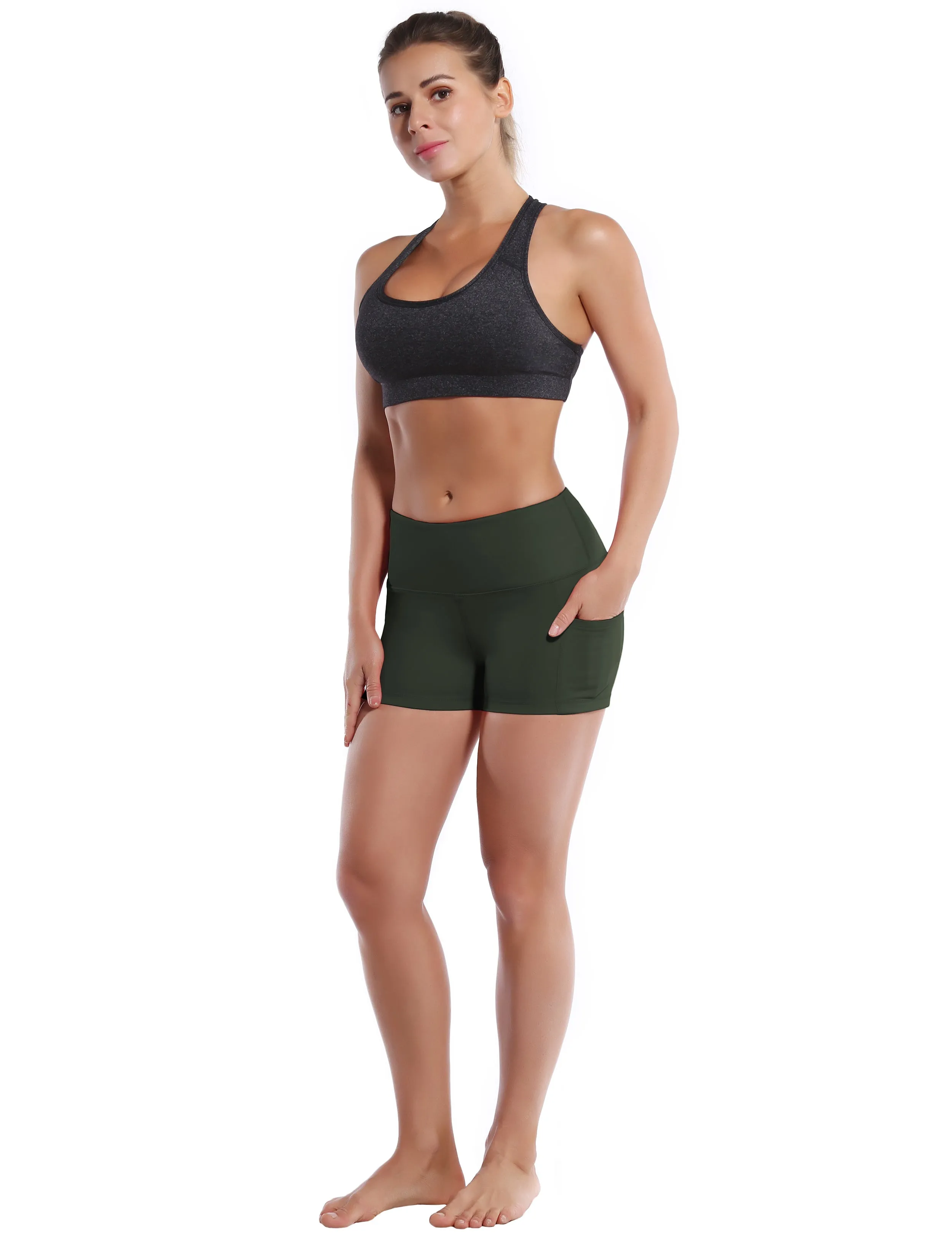 2.5" Side Pockets Jogging Shorts olivegray_Jogging