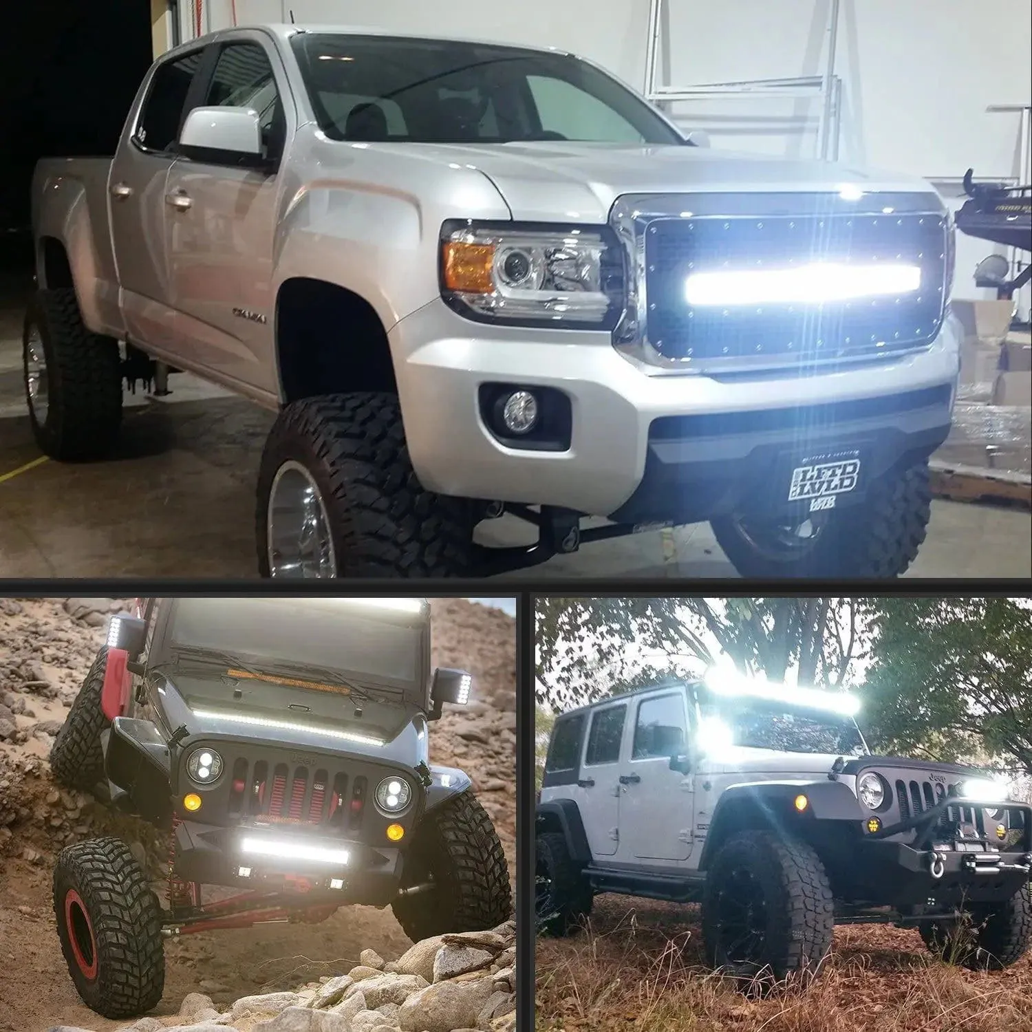 32 Inch 378W 37800LM Triple Row Spot Flood LED Light Bar