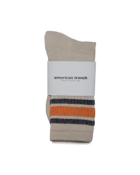American Trench Merino Activity Socks Tan with Navy/Rust