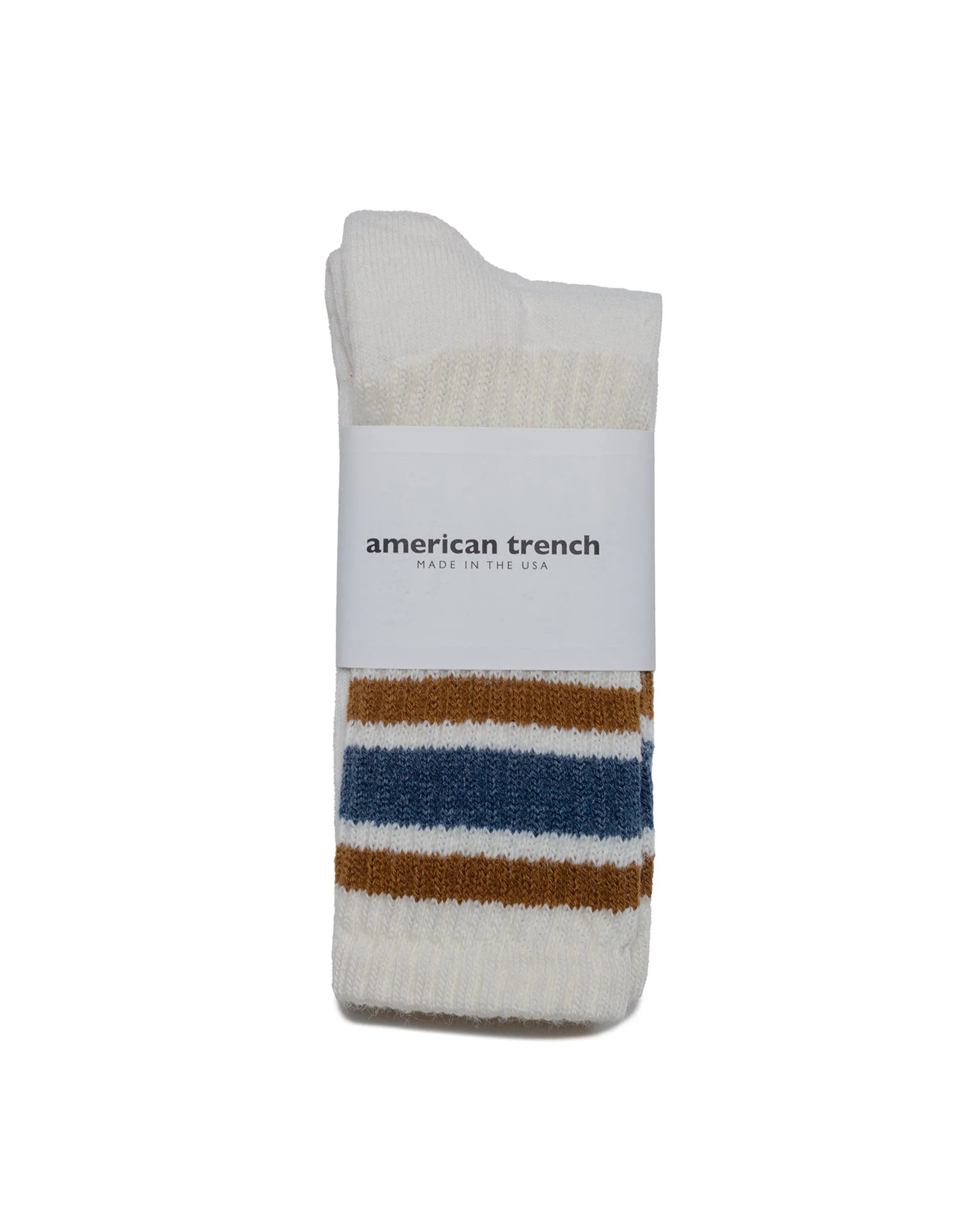 American Trench The Merino Retro Stripe Denim/Brown