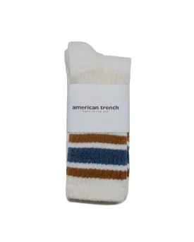 American Trench The Merino Retro Stripe Denim/Brown
