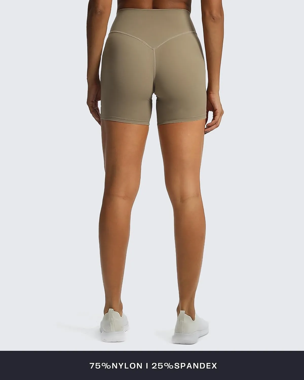 Aoxjox Metamorph Workout Biker Shorts for Women Tummy Control High Waisted Athletic Gym Running Deep V Yoga Short 6"