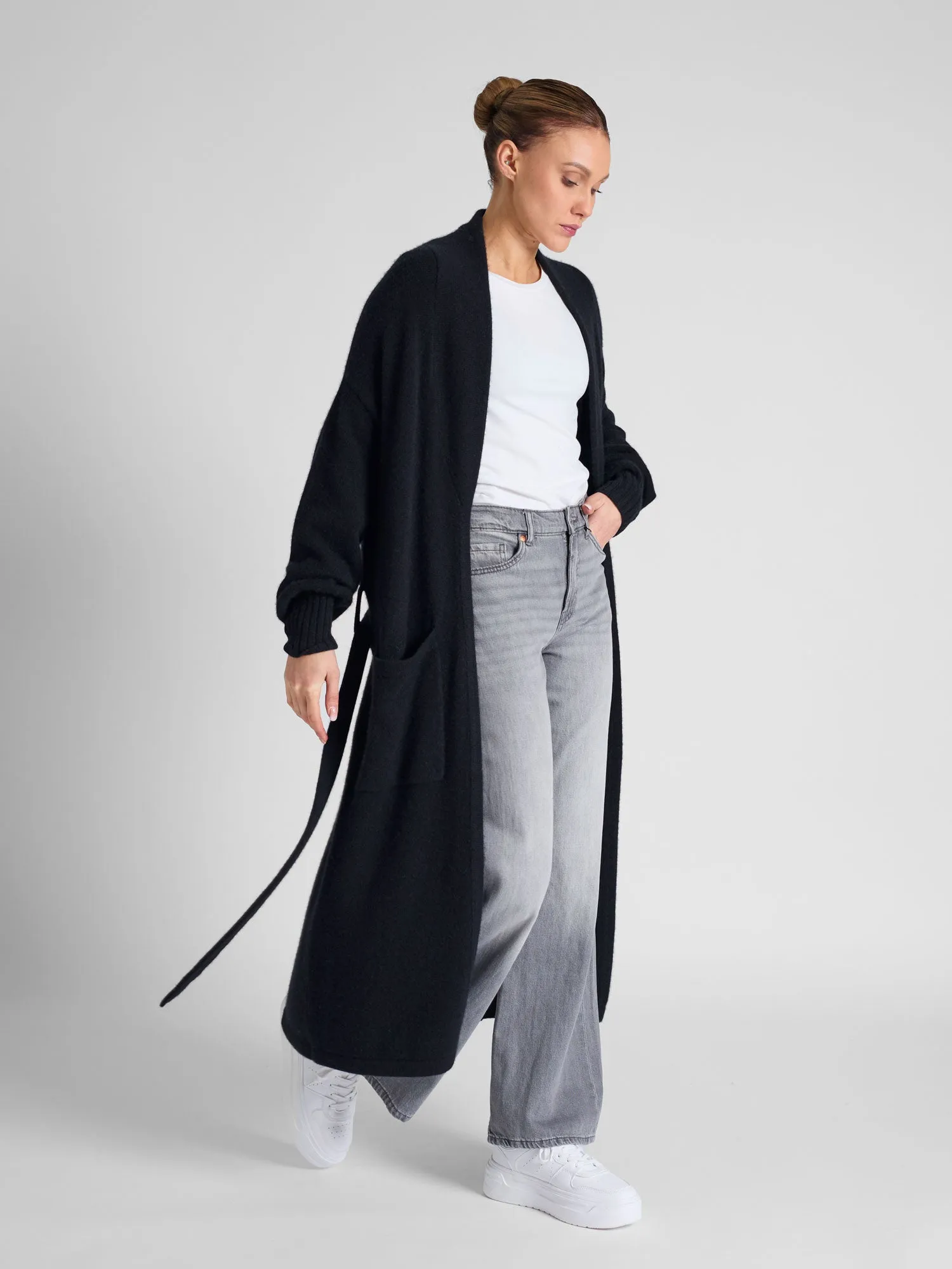 Cashmere coat "Trench" - black