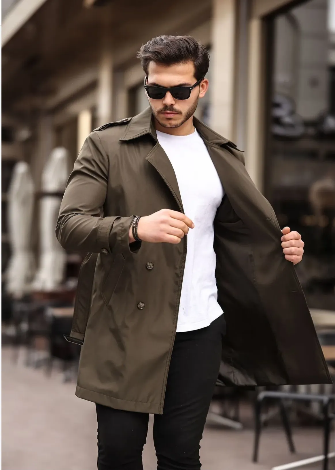 [Chicago] Cocoa Double Breasted Water Repellent Trench Coat