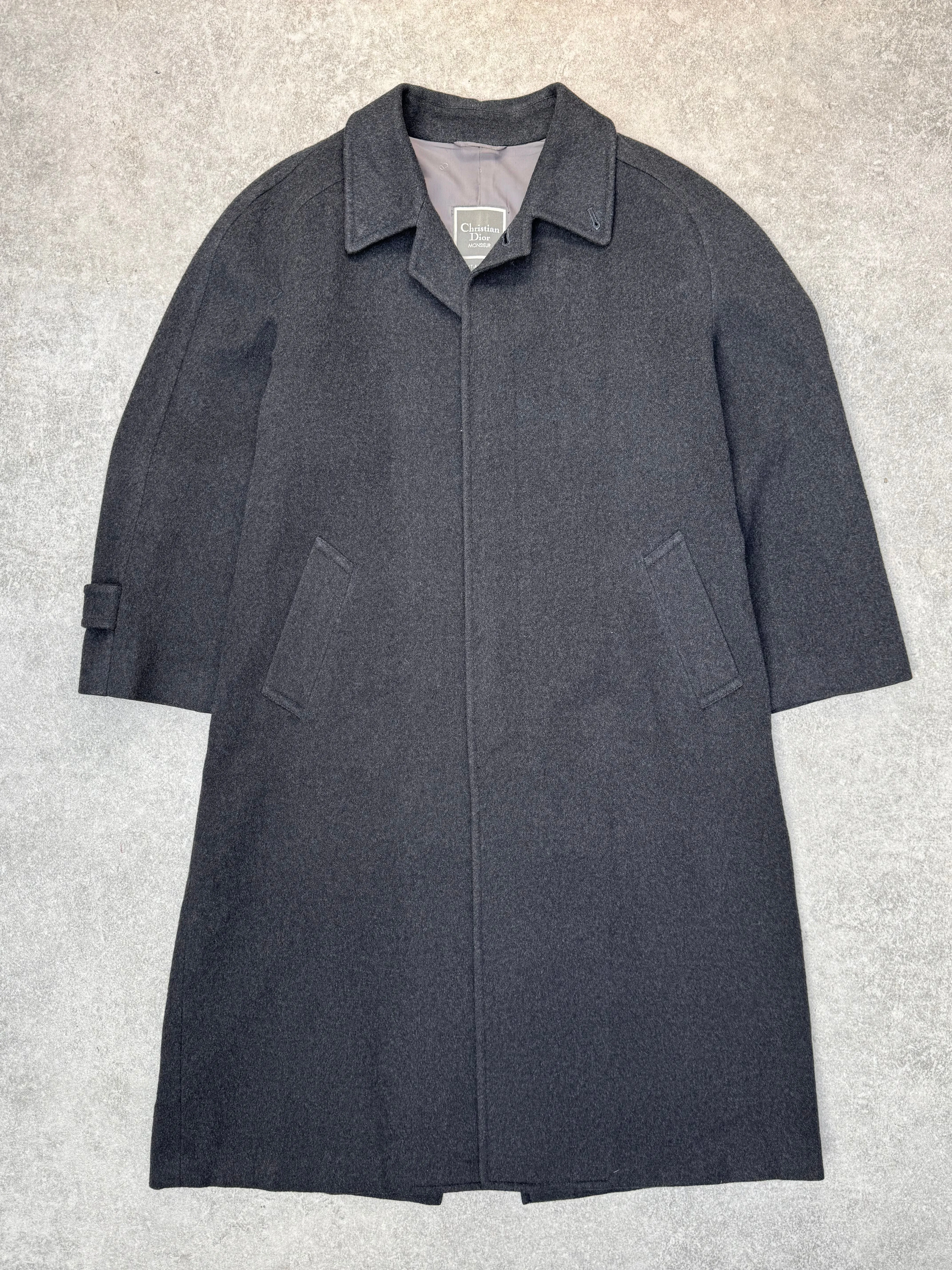 Christian Dior Grey Wool Trench Coat