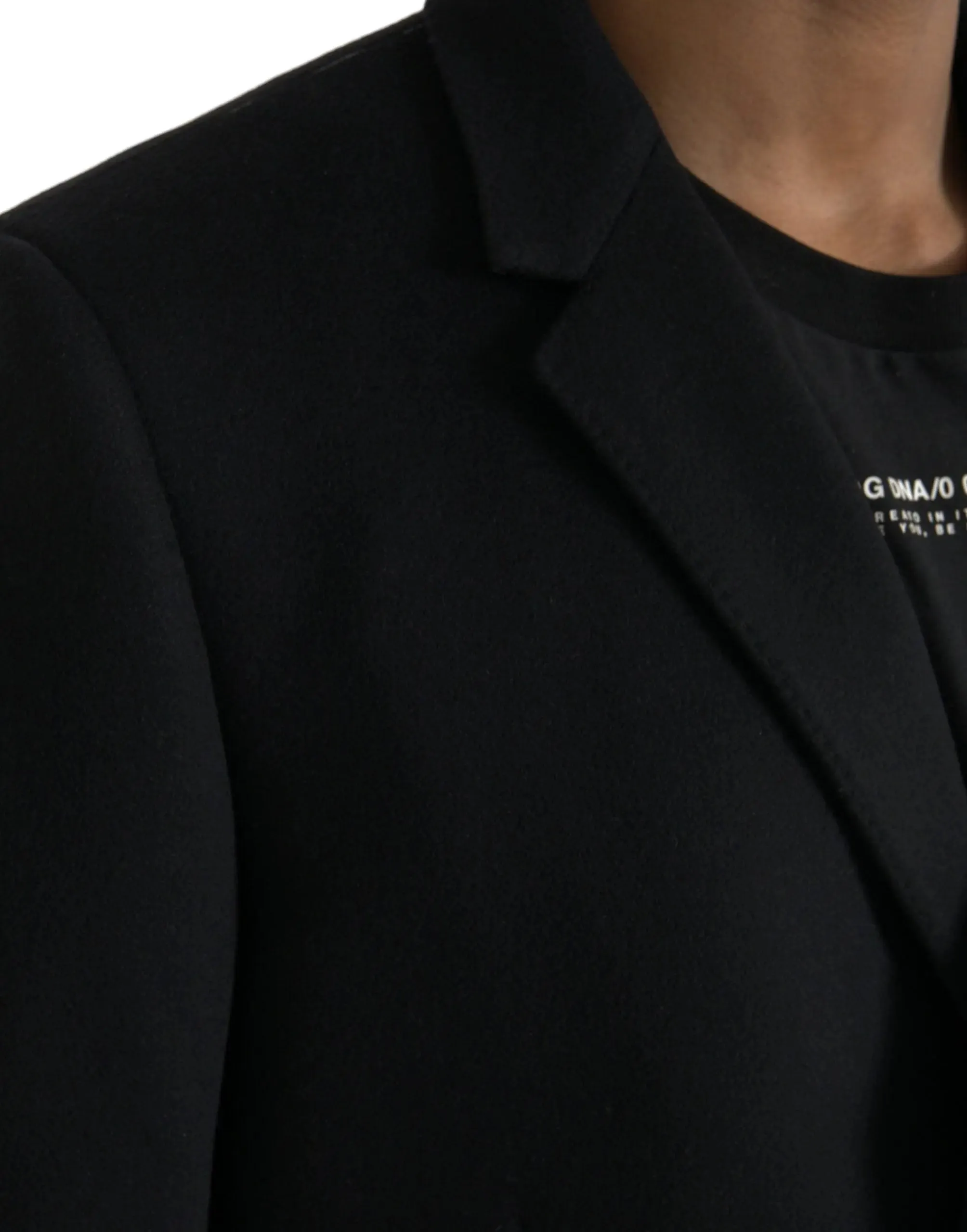 Dolce & Gabbana Black Wool Cashmere Coat
