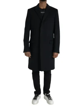 Dolce & Gabbana Black Wool Cashmere Coat