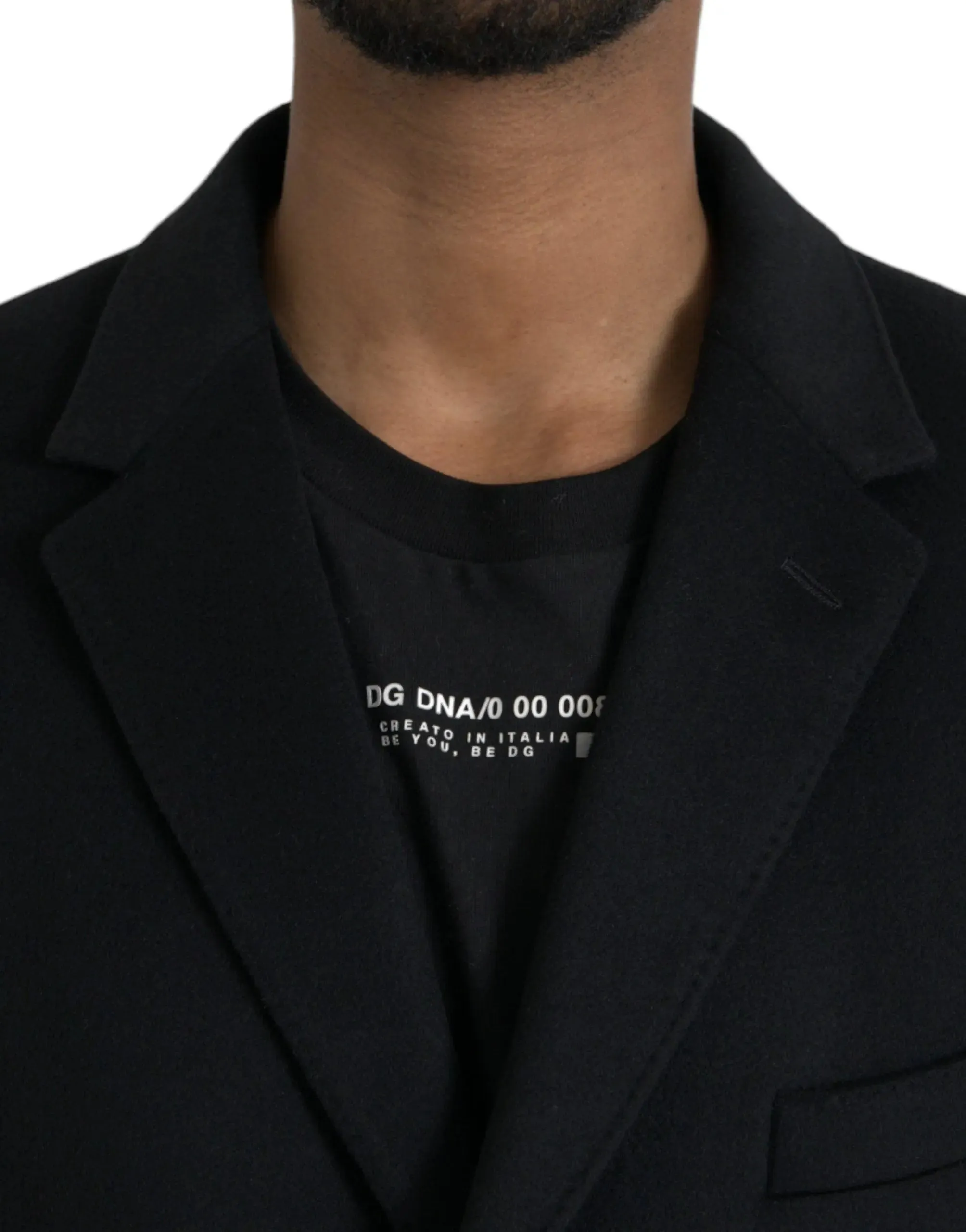 Dolce & Gabbana Black Wool Cashmere Coat