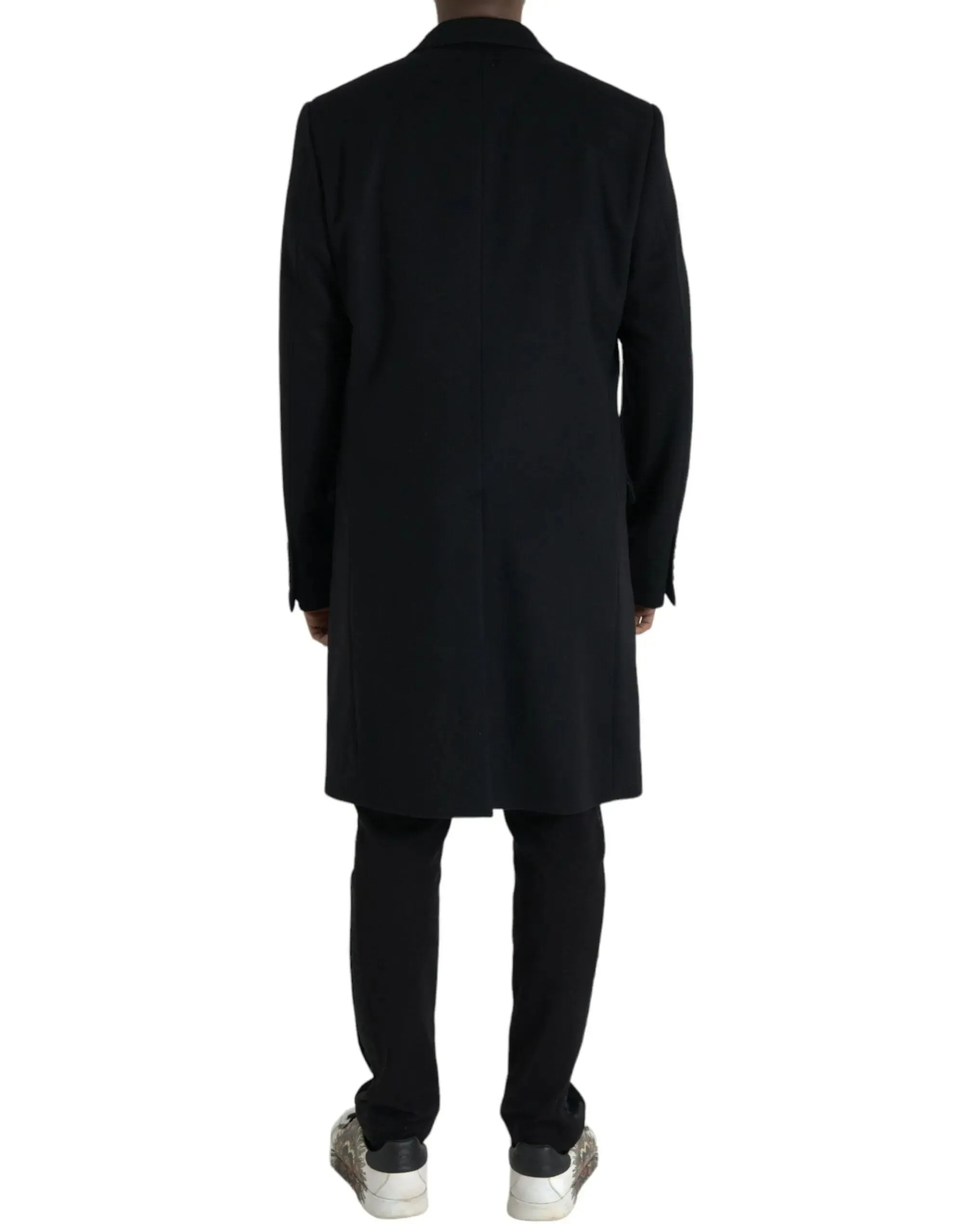 Dolce & Gabbana Black Wool Cashmere Coat