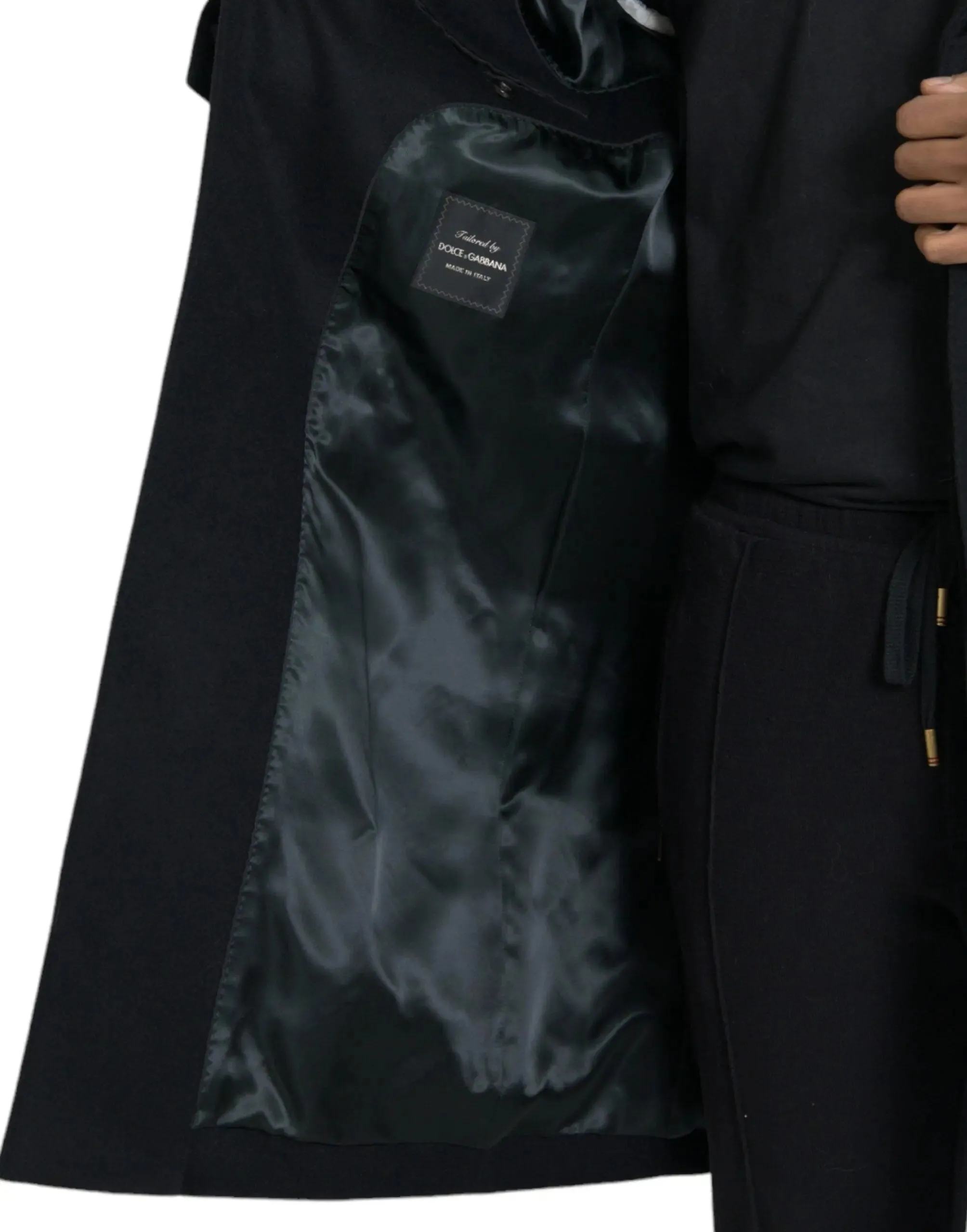 Dolce & Gabbana Black Wool Cashmere Coat