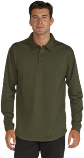Drop-Cut Polo Long Sleeve Men's Shirt