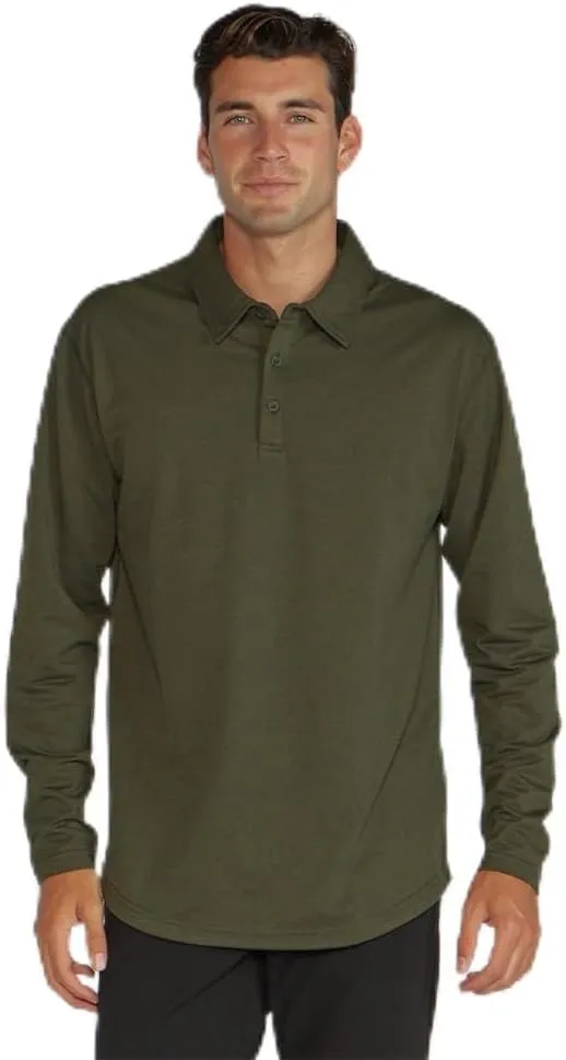 Drop-Cut Polo Long Sleeve Men's Shirt