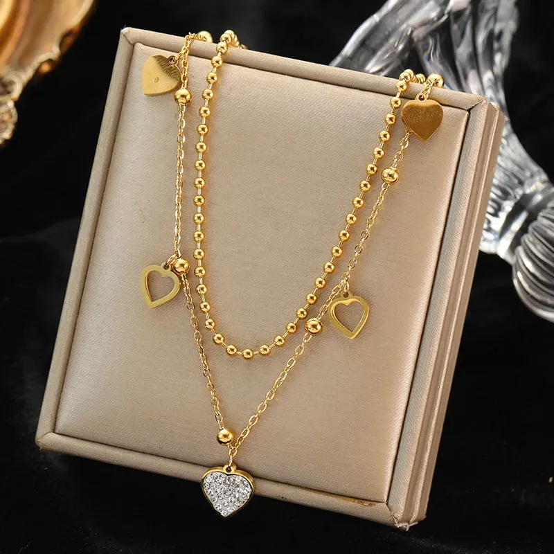 EILIECK 316L Stainless Steel Colorful Crystal Pendant Necklace