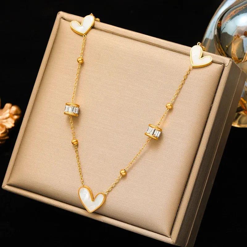 EILIECK 316L Stainless Steel Colorful Crystal Pendant Necklace