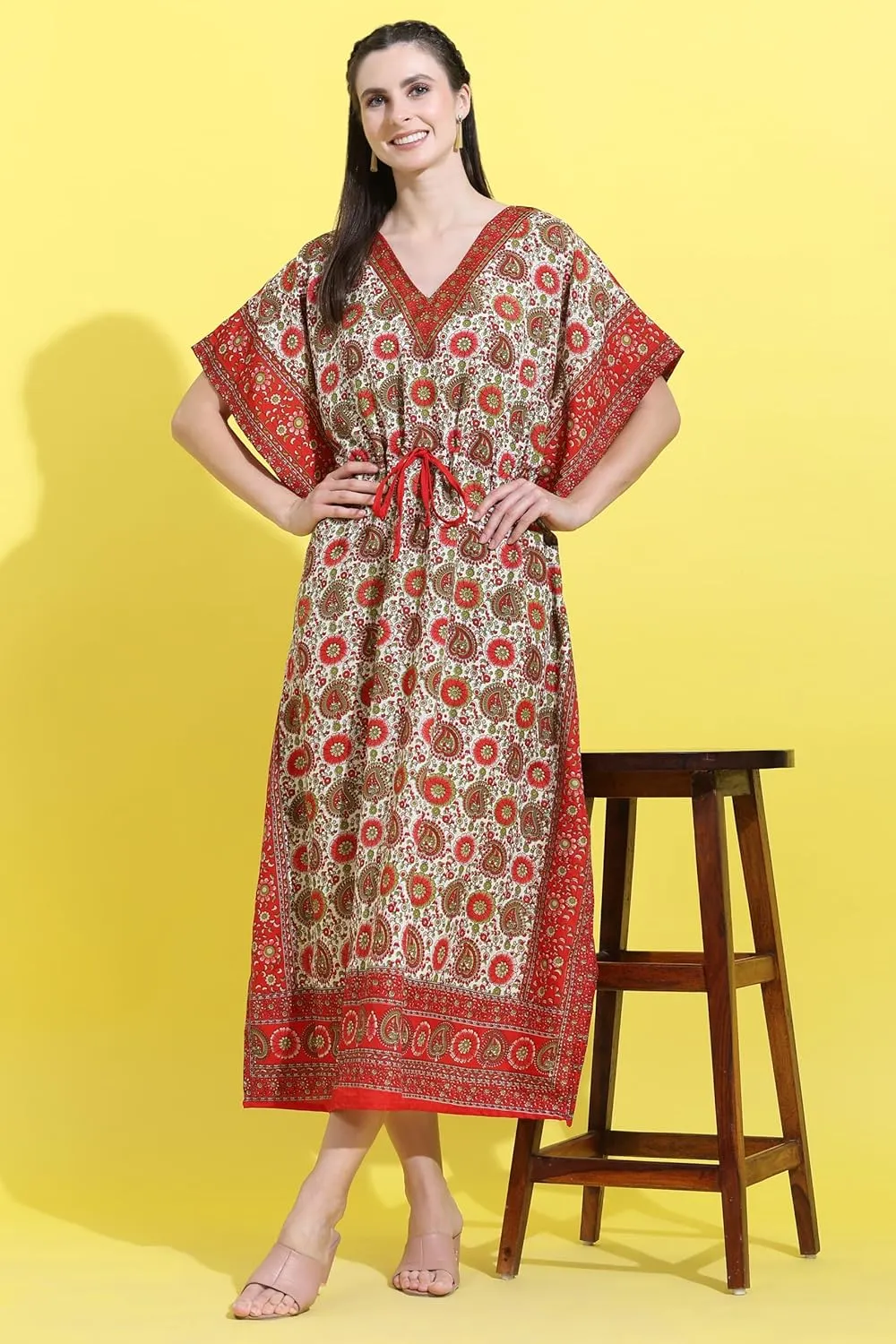Embrace the Flow and Freedom of This Stunning Long Kaftan Perfect for Those Sunny Days or Cozy Nights