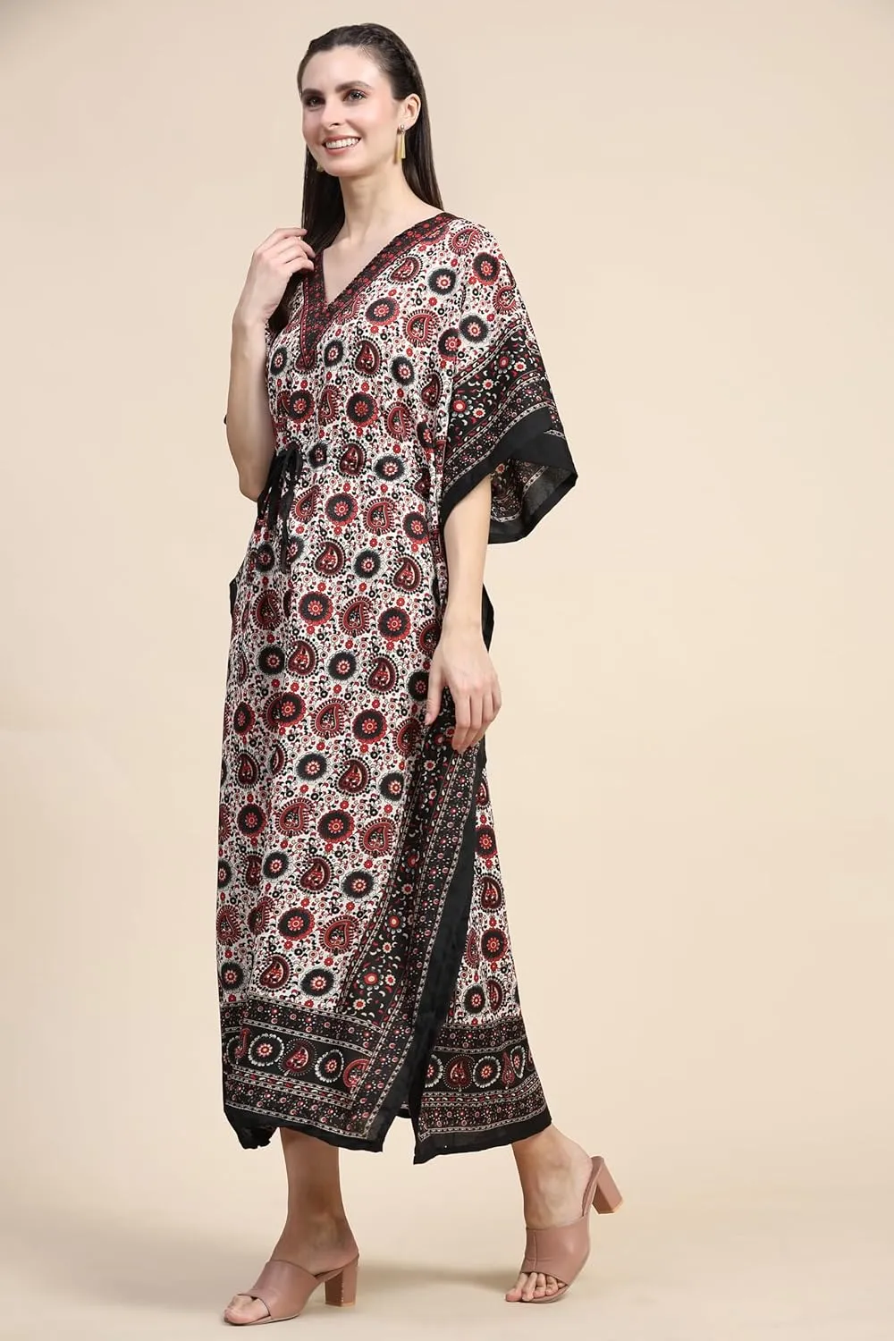 Embrace the Flow and Freedom of This Stunning Long Kaftan Perfect for Those Sunny Days or Cozy Nights