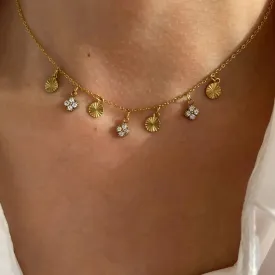 Exquisite Sparkling Rhinestone Geometric Tassel Choker Necklace