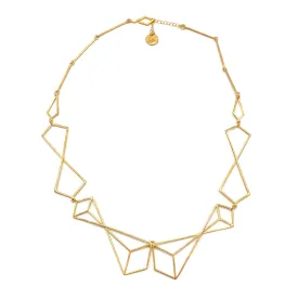 Golden Geometric Link Necklace