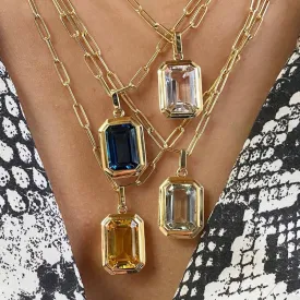 Gorgeous Geometric Square Crystal Pendant Necklace