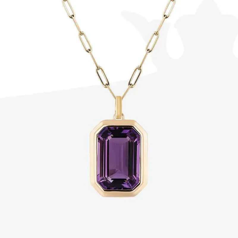 Gorgeous Geometric Square Crystal Pendant Necklace
