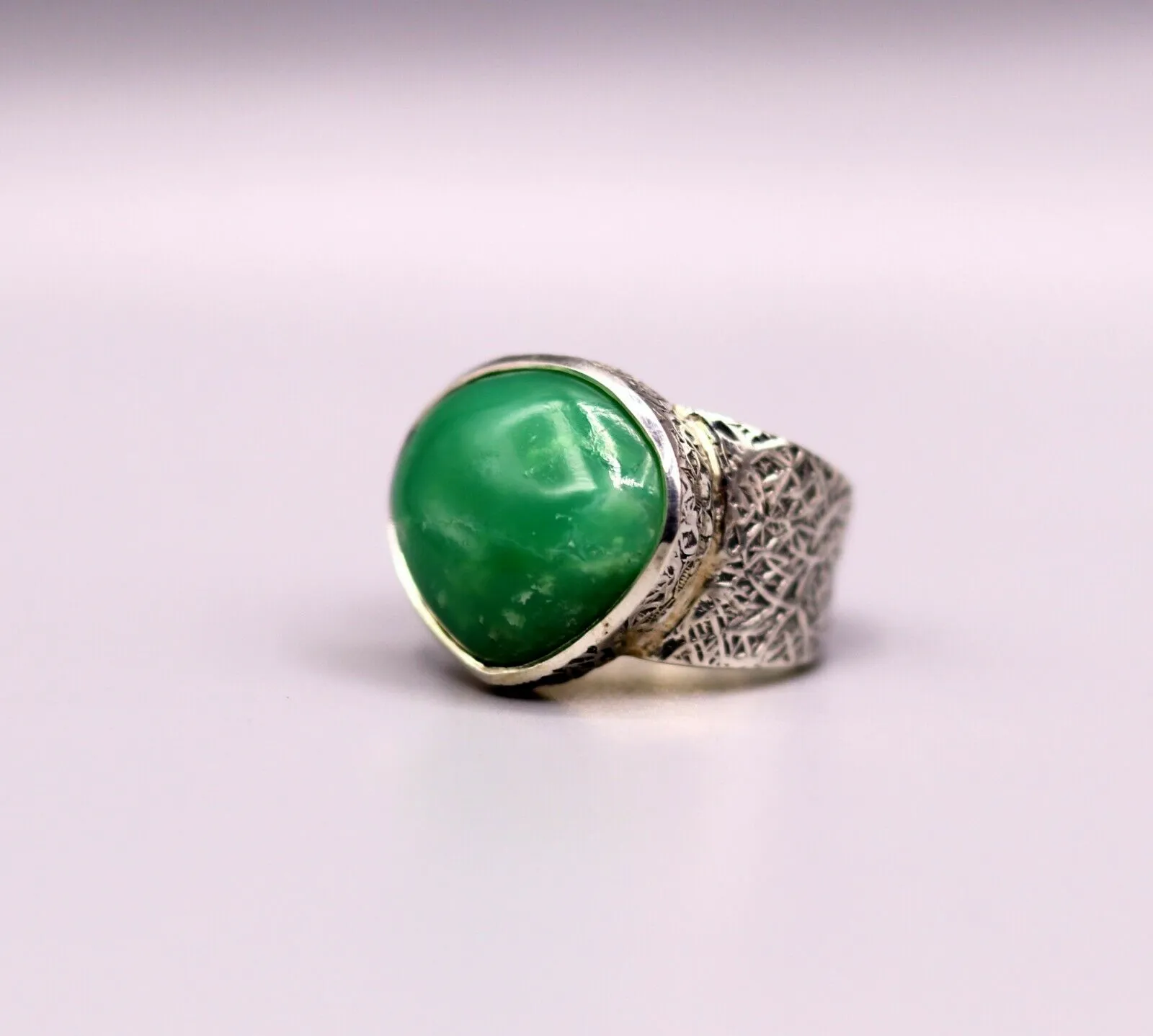 GREEN ONYX STONE CLASSIC 925 SOLID SILVER UNISEX RING BAND INDIA JEWELRY sr89