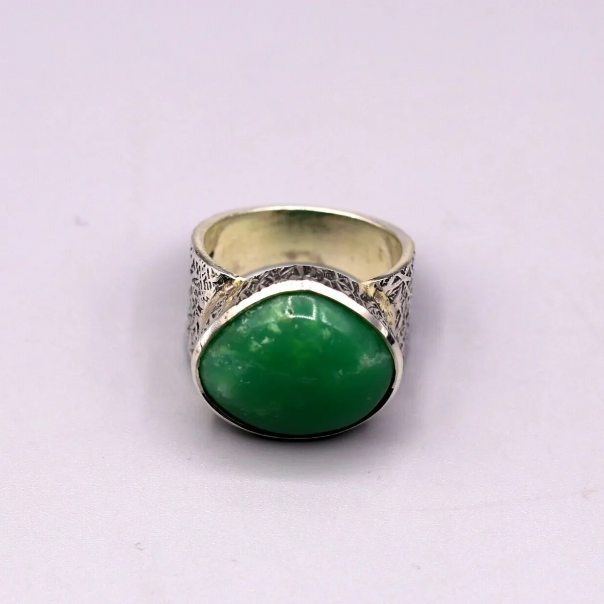 GREEN ONYX STONE CLASSIC 925 SOLID SILVER UNISEX RING BAND INDIA JEWELRY sr89
