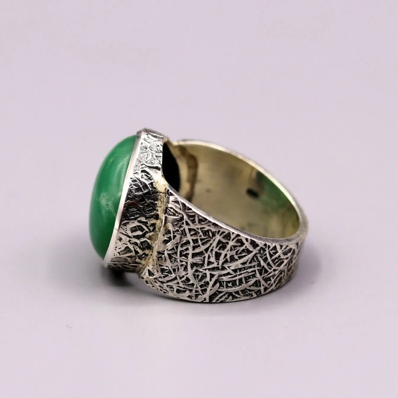 GREEN ONYX STONE CLASSIC 925 SOLID SILVER UNISEX RING BAND INDIA JEWELRY sr89