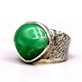 GREEN ONYX STONE CLASSIC 925 SOLID SILVER UNISEX RING BAND INDIA JEWELRY sr89
