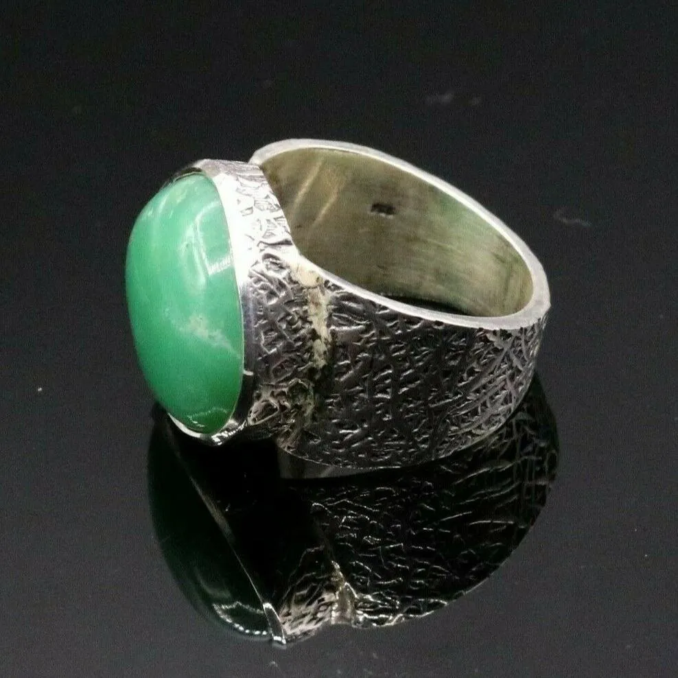 GREEN ONYX STONE CLASSIC 925 SOLID SILVER UNISEX RING BAND INDIA JEWELRY sr89
