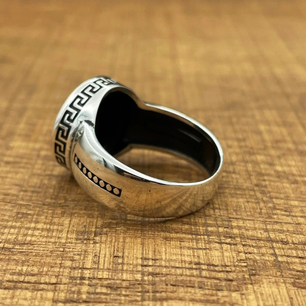 Handmade Minimalist Oval Black Onyx Silver Ring