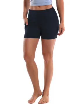 High Waist Side Pockets Jogging Shorts darkblue_Jogging