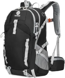 Hiking Backpack, 40L Lightweight Camping Backpack with Rain Cover, Water Resistant Large Hiking Bag Outdoor Travel Daypack for Men Women, Black