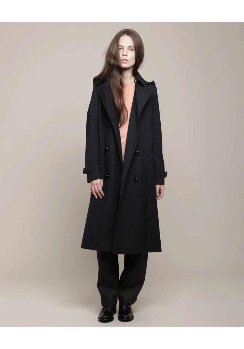 Hooded Wool Trench