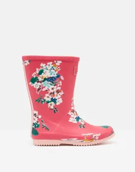 Joules Pink Floral Flexible Printed Welly