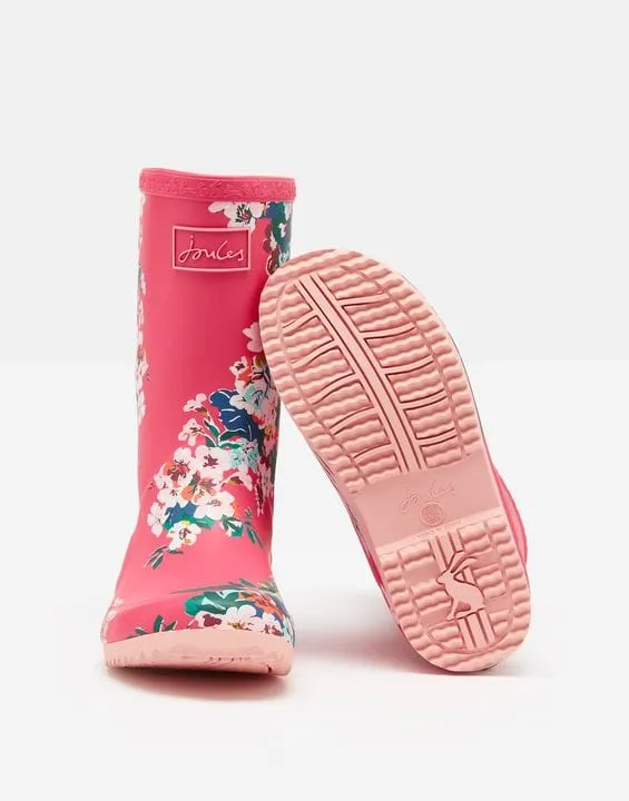 Joules Pink Floral Flexible Printed Welly