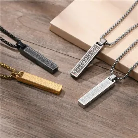 KOTiK Punk Vintage Black Gold Color Stainless Steel Geometric Roman numerals Pendant Necklace for Men Jewelry Gifts