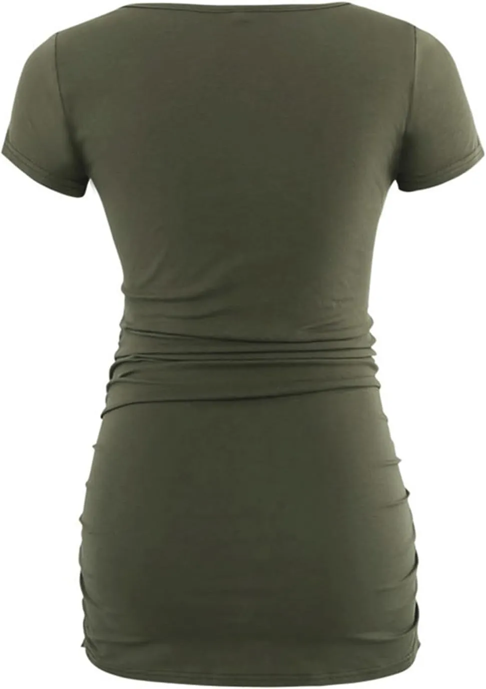 Liu & Qu Women's Maternity Classic Side Ruched T-Shirt Tops Mama Pregnancy Clothes