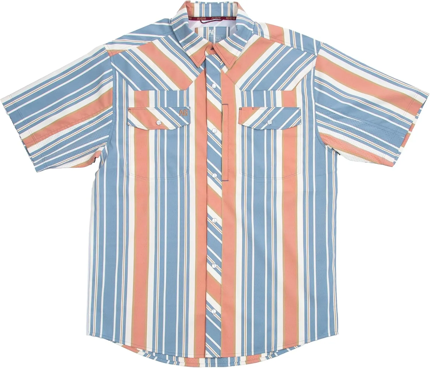 Men's Short Sleeve Stockyard Button Down Shirt, Breathable Performance Work Shirt for Farmers and Ranchers with UPF30