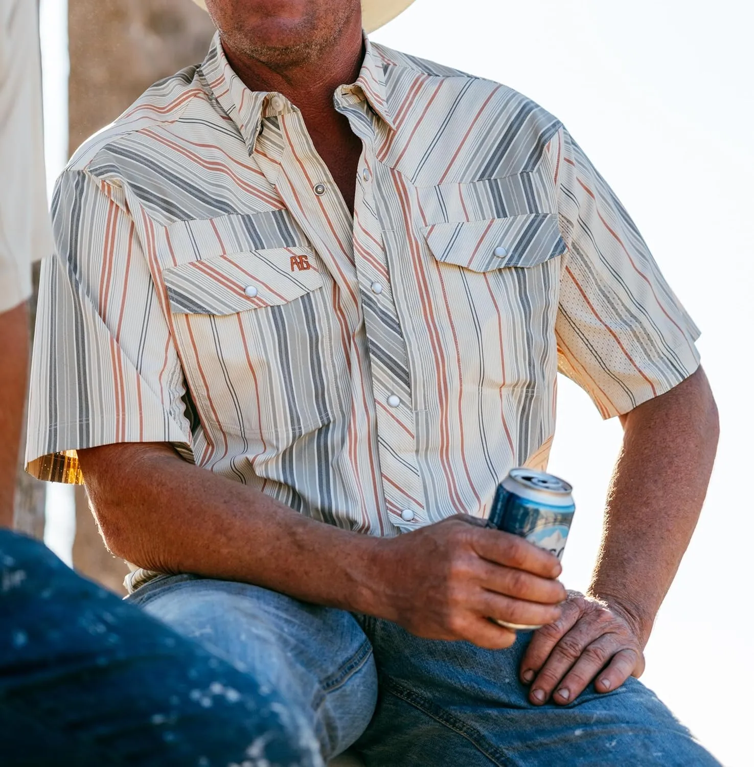 Men's Short Sleeve Stockyard Button Down Shirt, Breathable Performance Work Shirt for Farmers and Ranchers with UPF30
