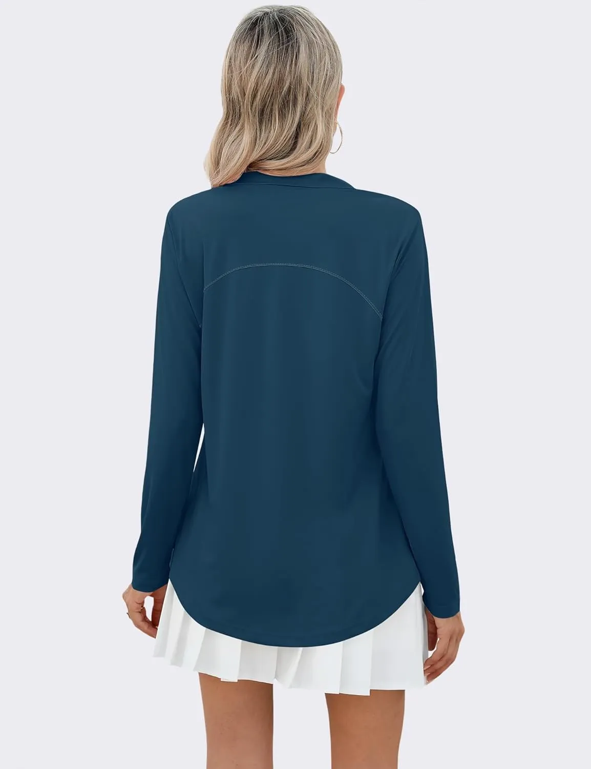 Micoson Womens Long Sleeve Shirts Sun Protection Quarter Zip Pullover Lightweight Athletic Golf Hiking Shirts Tops