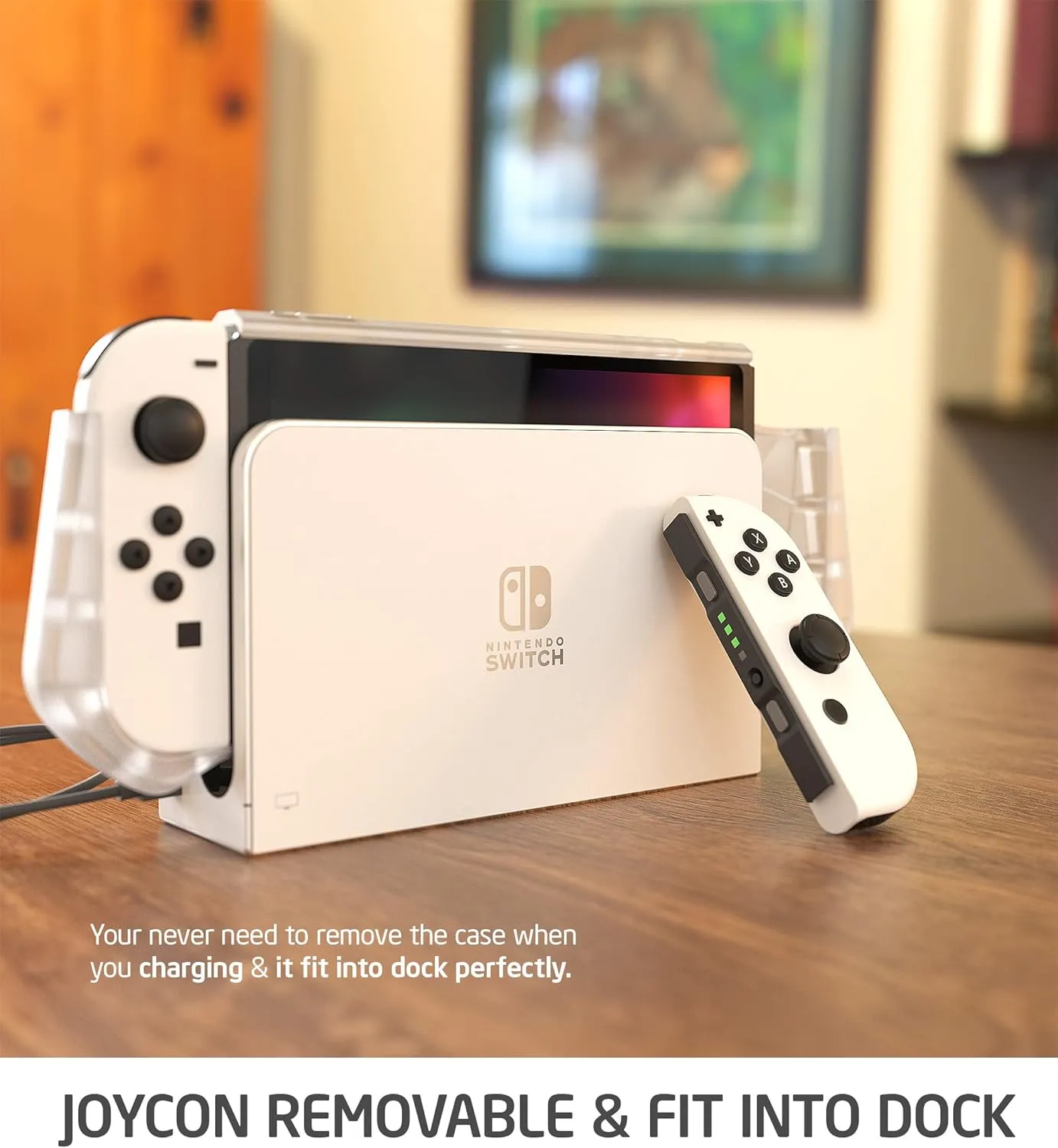 Mumba Case for Nintendo Switch OLED 2021 [Blade Series] TPU Grip Cover Protection Accessories Compatible with Nintendo Switch OLED and Joy-Con Controller (Clear)