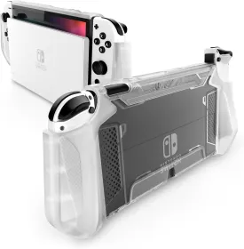 Mumba Case for Nintendo Switch OLED 2021 [Blade Series] TPU Grip Cover Protection Accessories Compatible with Nintendo Switch OLED and Joy-Con Controller (Clear)