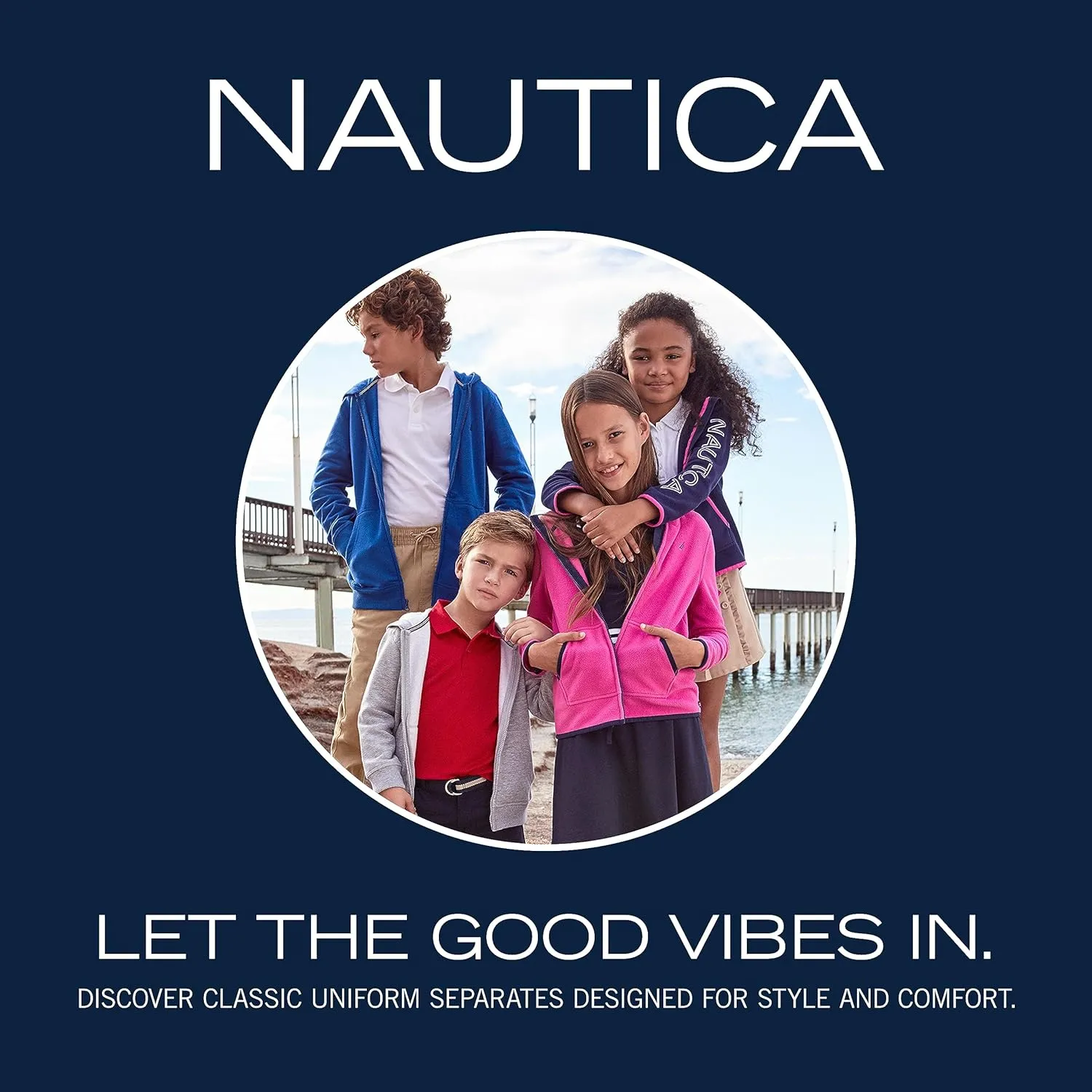 Nautica Boys' School Uniform Sensory-Friendly Short Sleeve Polo