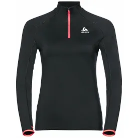 ODLO 瑞士 The AXALP 中層半拉鍊上衣 女 黑紅色 313551