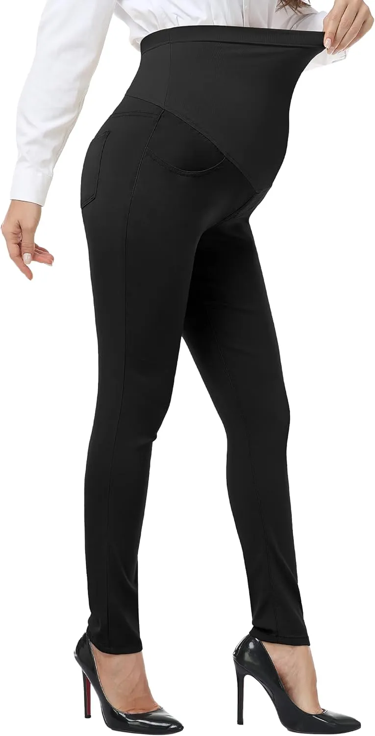 PACBREEZE Women's Maternity Pants for Work Capris Casual Comfort and Style Ankle Pants